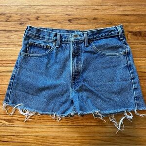 Carhartt Raw Hem Blue Denim Cutoff Shorts